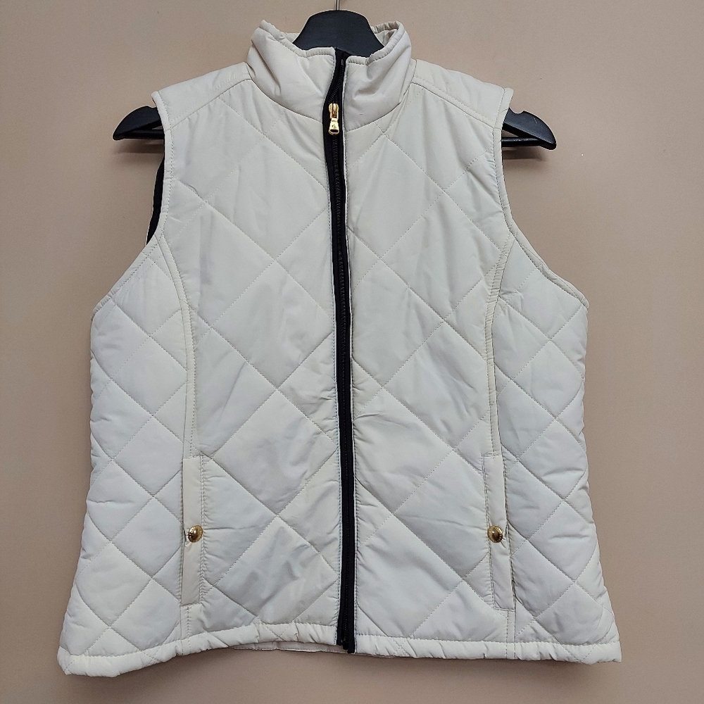 Lauren Ralph Lauren quilted vest size large black and white Petite Large